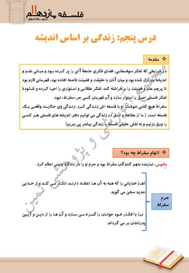 تصویر محصول خلاصه نکات فلسفه یازدهم درس 5 (زندگی بر اساس اندیشه) / رشته انسانی 1404