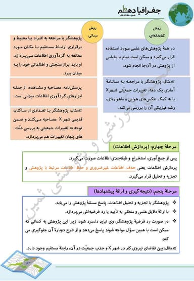 تصویر محصول خلاصه نکات جغرافیای ایران دهم درس 2 (روش مطالعه و پژوهش در جغرافیا) / ریاضی و تجربی و انسانی 1404
