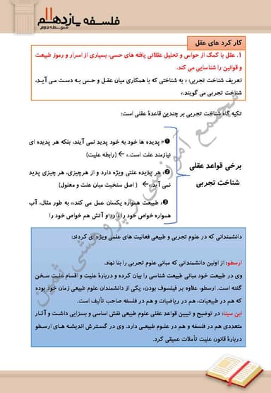 تصویر محصول خلاصه نکات فلسفه درس 7: ابزارهای شناخت یازدهم رشته انسانی