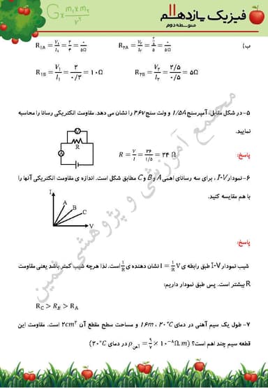 تصویر محصول نمونه سوال حل شده فیزیک یازدهم فصل 2 (جریان الکتریکی و مدارهای جریان مستقیم) / رشته ریاضی 1404