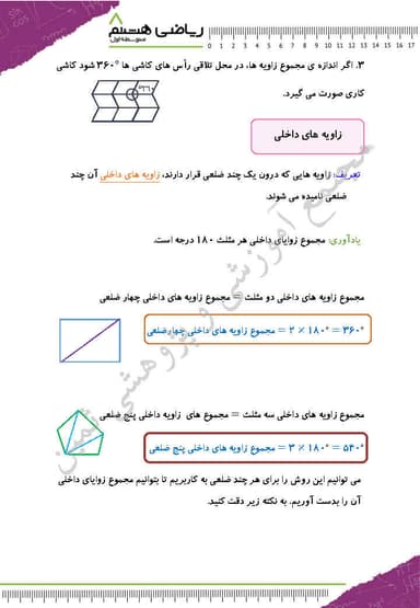 تصویر محصول خلاصه نکات ریاضی هشتم فصل 3 (چند ضلعی ها) / متوسطه اول 1404
