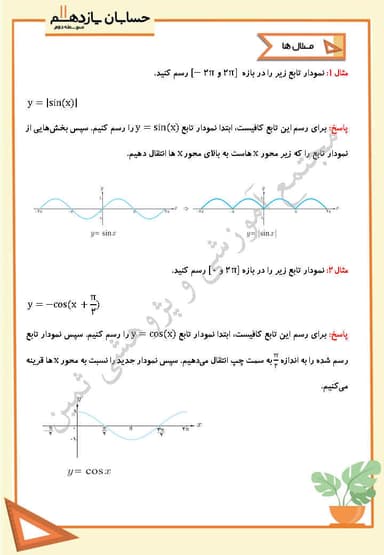 تصویر محصول خلاصه نکات حسابان یازدهم فصل 4 درس سوم (توابع مثلثاتی) / رشته ریاضی 1404