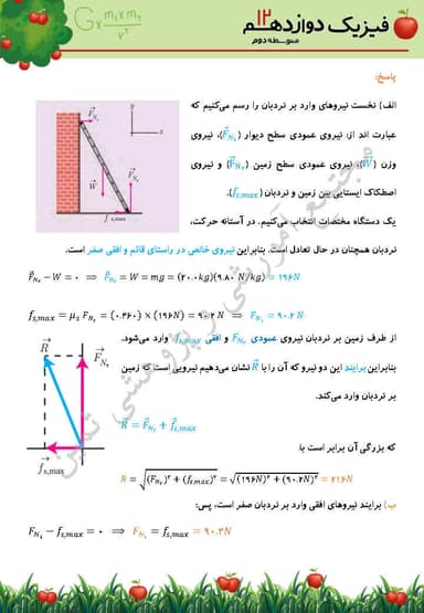 تصویر محصول خلاصه نکات فیزیک دوازدهم فصل 2 (دینامیک و حرکت دایره‌ای) / رشته ریاضی 1404