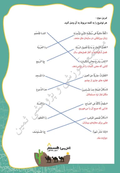 تصویر محصول نمونه سوال حل شده عربی درس دهم: الحِکَمُ هشتم متوسطه اول