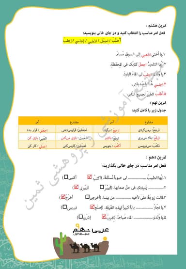 تصویر محصول نمونه سوال حل شده عربی نهم درس 3 (جِسْرُ الصَّداقَةِ) / متوسطه اول 1404