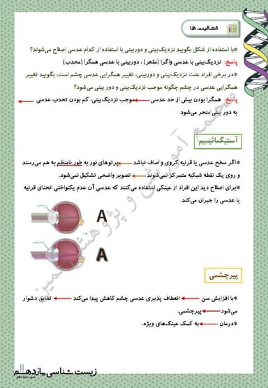 تصویر محصول خلاصه نکات زیست شناسی یازدهم فصل 2 (حواس) / رشته تجربی 1404