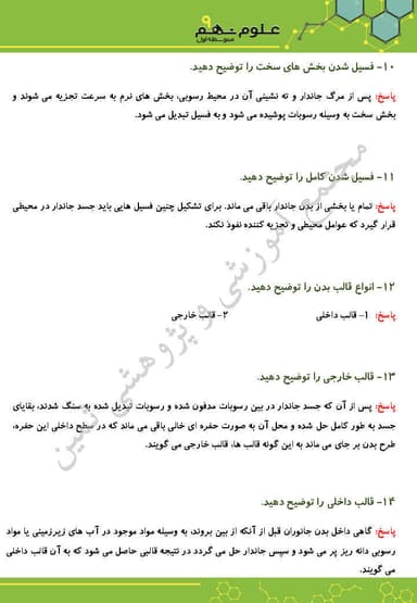 تصویر محصول نمونه سوال حل شده علوم نهم فصل 7 (آثاری از گذشته زمین) / متوسطه اول 1404