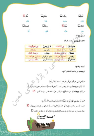 تصویر محصول نمونه سوال حل شده عربی درس هشتم: الإعتمادُ عَلَی النَّفسِ هشتم متوسطه اول
