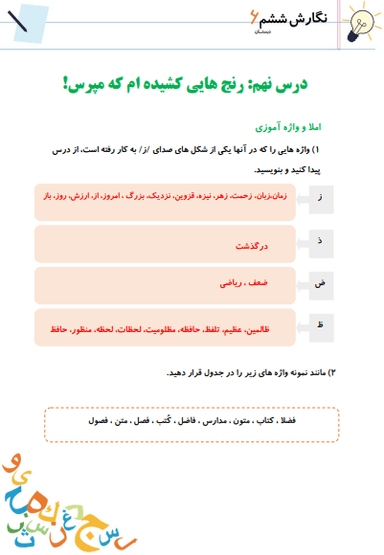 تصویر محصول خلاصه نکات نگارش ششم درس 9 (رنج‌هایی کشیده ام که مپرس) / ابتدایی 1404