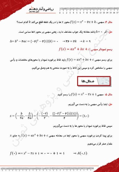 مشاهده جزئیات محصول خلاصه نکات ریاضی و آمار فصل دوم،درس چهارم: نمودار تابع درجه 2 دهم رشته انسانی تصویر محصول خلاصه نکات ریاضی و آمار فصل دوم،درس چهارم: نمودار تابع درجه 2 دهم رشته انسانی