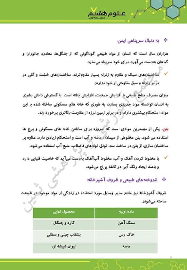 مشاهده جزئیات محصول خلاصه نکات علوم تجربی فصل پنجم: از معدن تا خانه هفتم متوسطه اول تصویر محصول خلاصه نکات علوم تجربی فصل پنجم: از معدن تا خانه هفتم متوسطه اول