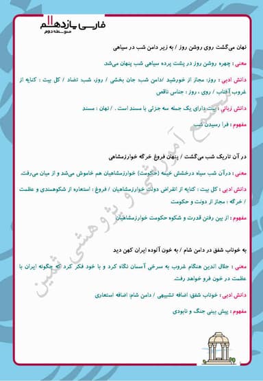 مشاهده جزئیات محصول خلاصه نکات فارسی یازدهم درس 3 (در امواج سند) / متوسطه دوم 1404 تصویر محصول خلاصه نکات فارسی یازدهم درس 3 (در امواج سند) / متوسطه دوم 1404