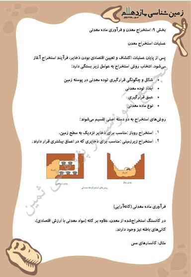 مشاهده جزئیات محصول خلاصه نکات زمین شناسی فصل دوم: منابع معدنی و ذخایر انرژی، زیربنای تمدن و توسعه یازدهم رشته ریاضی و تجربی تصویر محصول خلاصه نکات زمین شناسی فصل دوم: منابع معدنی و ذخایر انرژی، زیربنای تمدن و توسعه یازدهم رشته ریاضی و تجربی