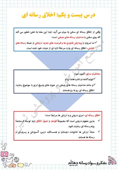 مشاهده جزئیات محصول خلاصه نکات تفکر و سواد رسانه ای درس 21 : اخلاق رسانه ای دهم رشته ریاضی و تجربی و انسانی تصویر محصول خلاصه نکات تفکر و سواد رسانه ای درس 21 : اخلاق رسانه ای دهم رشته ریاضی و تجربی و انسانی