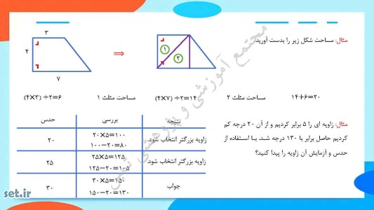 نکات و خلاصه فصل ششم ریاضی چهارم ابتدایی،جزوه آموزشی ریاضی چهارم،ریاضی چهارم