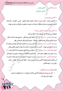 نکات و خلاصه درس هفتم مدیریت خانواده و سبک زندگی دوازدهم ،جزوه آموزشی مدیریت خانواده دوازدهم