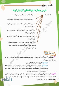 خلاصه و نکات درس چهارم نگارش دهم،درس چهارم نگارش دهم