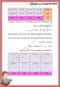 خلاصه و نکات درس پنجم علوم و فنون ادبی دوازدهم انسانی،درس پنجم علوم و فنون ادبی دوازدهم انسانی