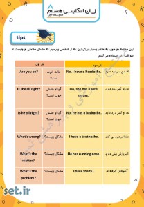 نمونه سوال درس چهارم زبان انگلیسی هشتم،نمونه سوال زبان انگلیسی هشتم