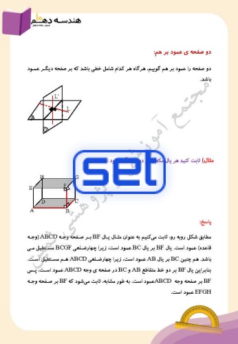 فصل چهارم،درس اول: خط، نقطه و صفحه