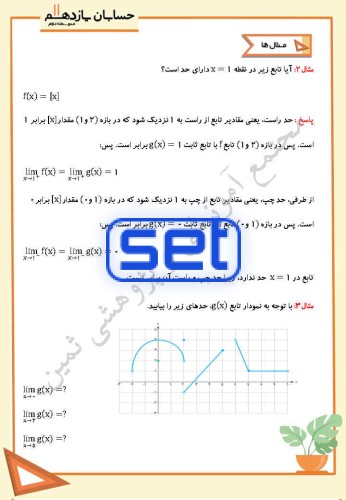 درس دوم: حدهای یک طرفه(حد چپ و حد راست)