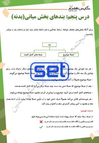 درس پنجم: بندهای بخش میانی (بدنه)