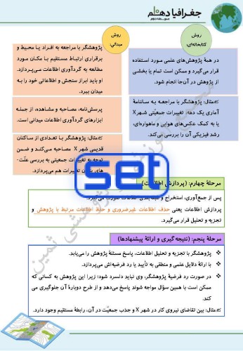 درس دوم: روش مطالعه و پژوهش در جغرافیا