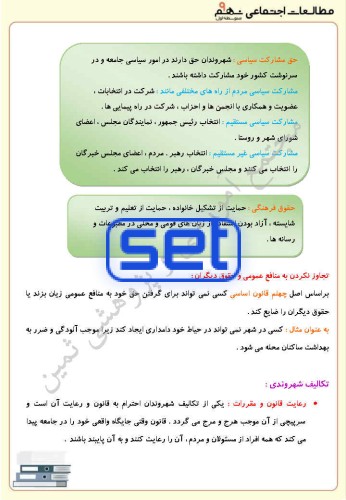 درس بیست و دوم: حقوق و تکالیف شهروندی